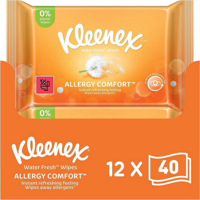 Kleenex Water Fresh Allergy Comfort Wipes 40 wipes - Pack of 12 | DIY ...