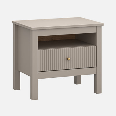 Kleo Bedside Cabinet with Drawer - Taupe