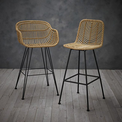 Kmore Light Grey Button Back Stool With Studs