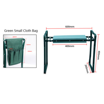 Kneeling Stool with Small Bag Folding Outdoor Garden Kneeler and Seat