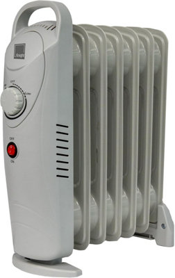 KNIGHT 7 Fins 700W Oil-Filled Radiator Heater White Colour with Thermostat, Overheat Protection, Power Switch, for indoor use