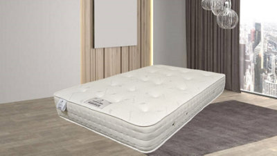 Knight Sleep Cashmere 2000 Silk Pocket Spring Medium Firm Natural Mattress With Edge Support Double Mattress - 4FT6