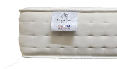 Knight Sleep Cashmere 2000 Silk Pocket Spring Medium Firm Natural Mattress With Edge Support Double Mattress - 4FT6