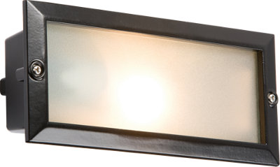 Knightsbridge BL01BK BL01BK IP44 E27 Aluminium Bricklight with Plain and Louvred Black Cover
