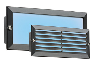 Knightsbridge BLED5BB 230V IP54  5W Blue LED Recessed Brick Light - Black Fascia