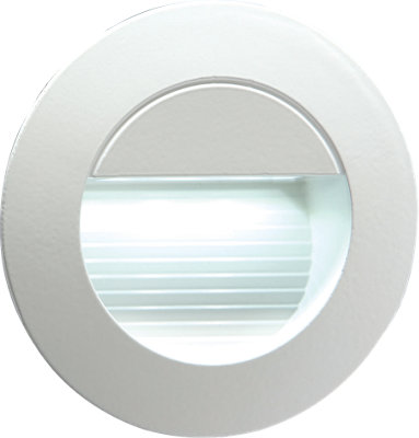Knightsbridge NH020W 230V IP54 Recessed Round Indoor/Outdoor LED Guide/Stair/Wall Light White LED