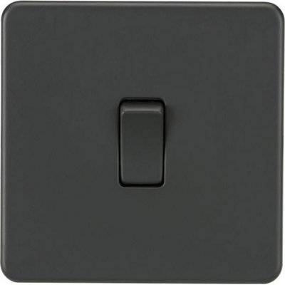 Knightsbridge Screwless Single Switch 1 Gang 10AX 2-Way Anthracite - SF2000AT