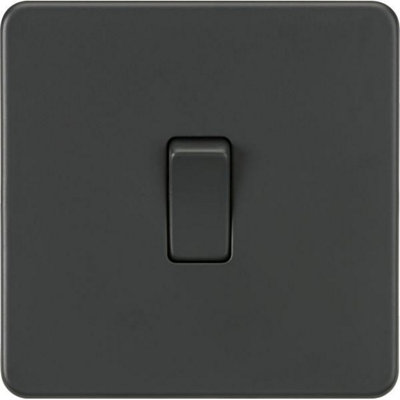 Knightsbridge Screwless Single Switch 1 Gang 20A 2 Pole Anthracite - SF8341AT