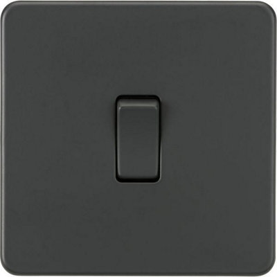 Knightsbridge Screwless Single Switch Intermediate 10AX 1 Gang Anthracite - SF1200AT