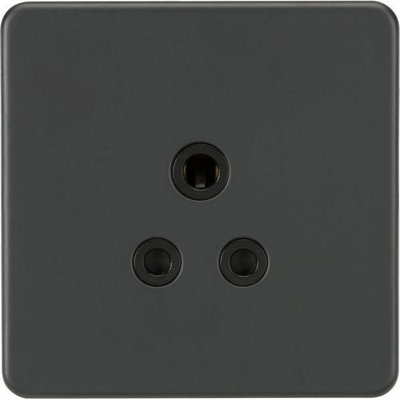 Knightsbridge Screwless Unswitched Round-Pin Socket 5A Anthracite - SF5AAT