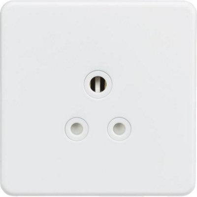 Knightsbridge Screwless Unswitched Round-Pin Socket 5A Matt White - SF5AMW