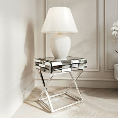 Knightsbridge Silver Rectangle Mirror Console and Side Table 3 Piece Set