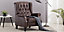 Knightsbridge Wingback Heritage Fabric Pushback Recliner Armchair