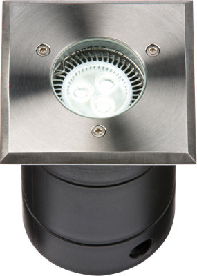Knightsbridge WSGULED 230V IP67 Square Stainless Steel Walkover / Driveover Light