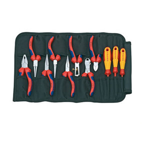 Knipex 00 19 41 Pliers & Screwdriver Set in Tool Roll, 11 Piece KPX001941