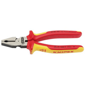 Knipex 02 08 180UKSBE VDE Fully Insulated High Leverage Combination Pliers, 180mm 32015