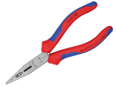 Knipex 13 02 160 SB 4-in-1 Electrician's Pliers Multi-Component Grip 160mm (6.1/4in) KPX1302160