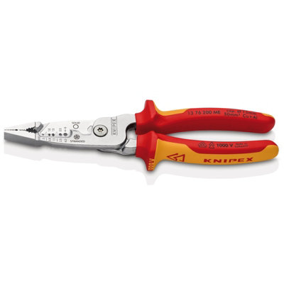 KNIPEX 13 76 200 ME VDE Wire Stripper with Multi-Component Grips, 200mm 13192