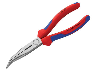 Knipex 26 22 200 SB Bent Snipe Nose Side Cutting Pliers Multi-Component Grip 200mm (8in) KPX2622200