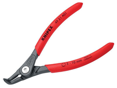 KNIPEX Precision External Circlip Pliers - 90 Degree Angled, For 3/4" To 2 23/64" Shaft Diameter