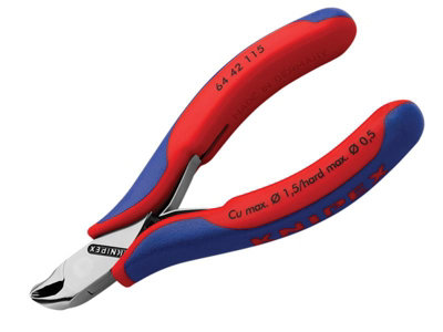 Knipex 64 42 115 Electronics Diagonal End Cutting Nippers Short Head 115mm KPX6442115
