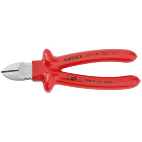 Knipex 70 07 180 Fully Insulated S Range Diagonal Side Cutter, 180mm 21455