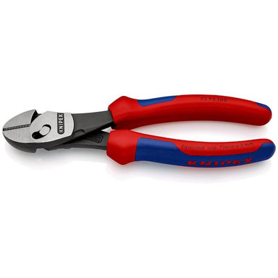 KNIPEX 73 72 180 TwinForce High Performance Diagonal Cutters with multi-component grips black atramentized, 180mm 24378