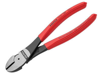 Knipex 74 01 180 SB High Leverage Diagonal Cutters PVC Grip 180mm (7in) KPX7401180