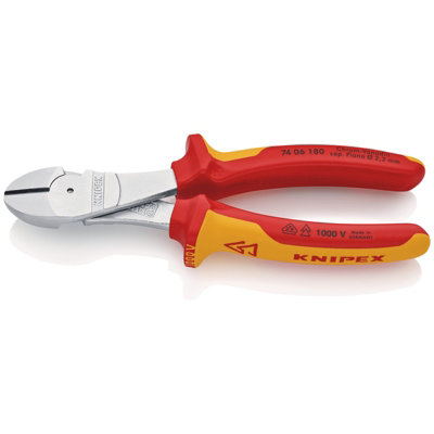 KNIPEX 74 06 180 SB VDE Insulated High Leverage Diagonal Cutter, 180 mm  26784