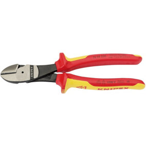 Knipex 74 08 200UKSBE VDE Fully Insulated High Leverage Diagonal Side Cutters, 200mm 31929