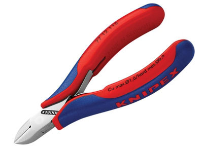 Knipex 77 12 115 Electronics Diagonal Cut Pliers - Round Bevelled 115mm KPX7712115