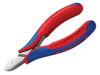 Knipex 77 22 115 SB Electronic Diagonal Cut Pliers - Round Non-Bevelled 115mm KPX7722115