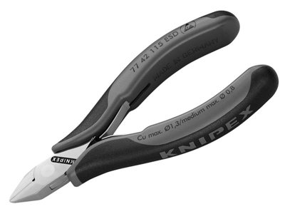 Knipex 77 42 115 ESD ESD Electronics Diagonal Cutters - Pointed Head ...