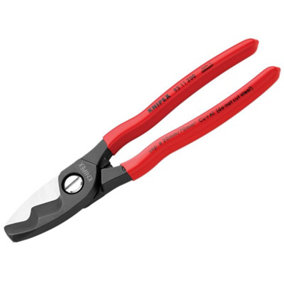 Knipex 95 11 200 SB Cable Shears Twin Cutting Edge PVC Grip 200mm (8in) KPX9511200