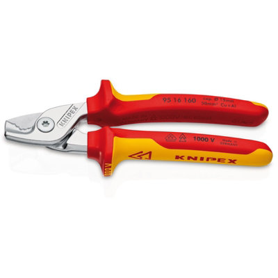 KNIPEX 95 16 160 SB StepCut VDE Insulated Cable Shears, 160mm 27012