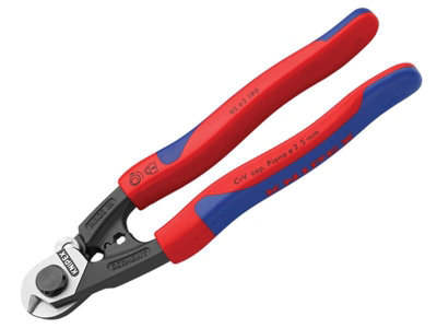 Knipex 95 62 190 SB Wire Rope/Bowden Cable Cutters Multi-Component Grip 190mm (7.1/2in) KPX9562190