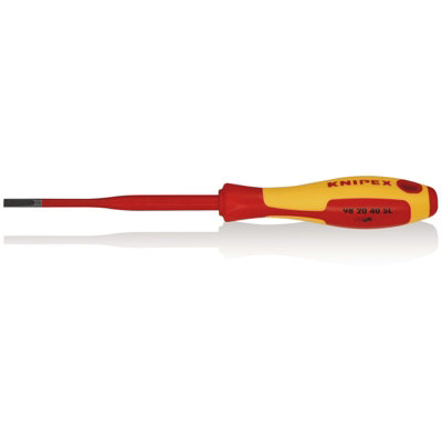 KNIPEX 98 20 40 SL VDE Insulated Slotted Screwdriver, 4.0 x 100mm - Slim  72387