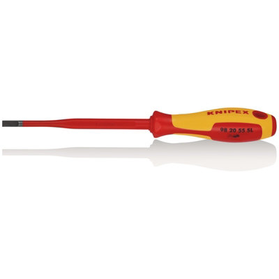 KNIPEX 98 20 55 SL VDE Insulated Slotted Screwdriver, 5.5 x 100mm - Slim 72391