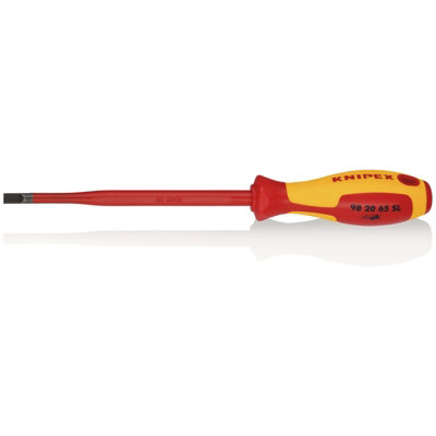 KNIPEX 98 20 65 SL VDE Insulated Slotted Screwdriver, 6.5 x 150mm - Slim 72436