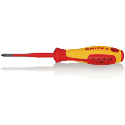 KNIPEX 98 24 01 SLS VDE Insulated Plus/Minus Screwdriver, PH/S1 x 80mm 28055