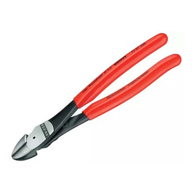 Knipex High Leverage Diagonal Cutters Side Cut Pliers PVC Grip 200mm KPX7401200