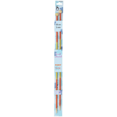 Knitting Pins: Single-Ended: Hand Coloured: Flair: 30cm x 3.00mm