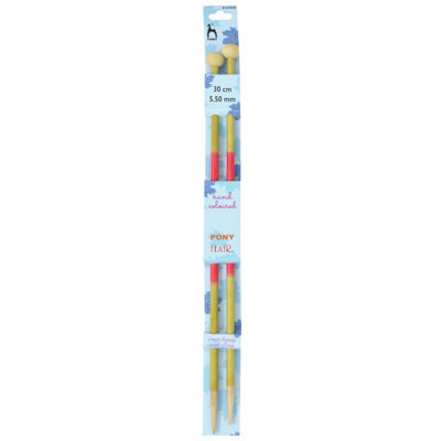 Knitting Pins: Single-Ended: Hand Coloured: Flair: 30cm x 5.50mm