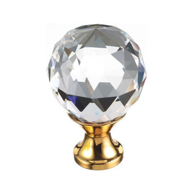 Knob Crystal Palace - 30mm, gold + CRYSTAL