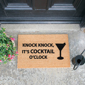 Knock Knock It's Cocktail O'Clock doormat