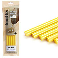 Knottec - 12mm Wood Repair Knot-Filling Adhesive - Yellow - 5 Stick Pack