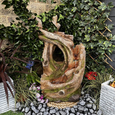 Knotted Twist Woodland Mains Plugin Powered Water Feature