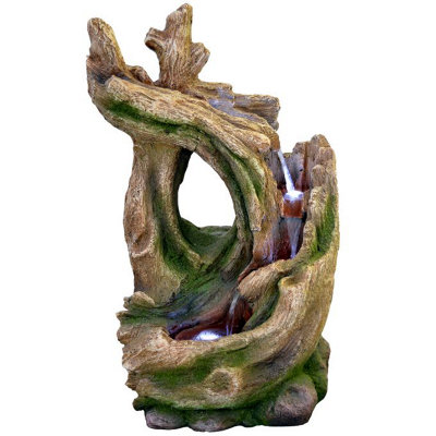 Knotted Twist Woodland Mains Plugin Powered Water Feature