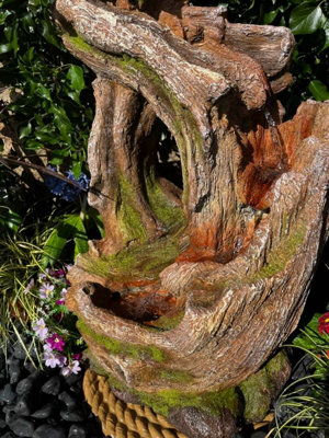 Knotted Twist Woodland Mains Plugin Powered Water Feature