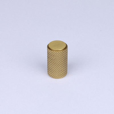 Knurled Cylinder Knob - Brass Finish